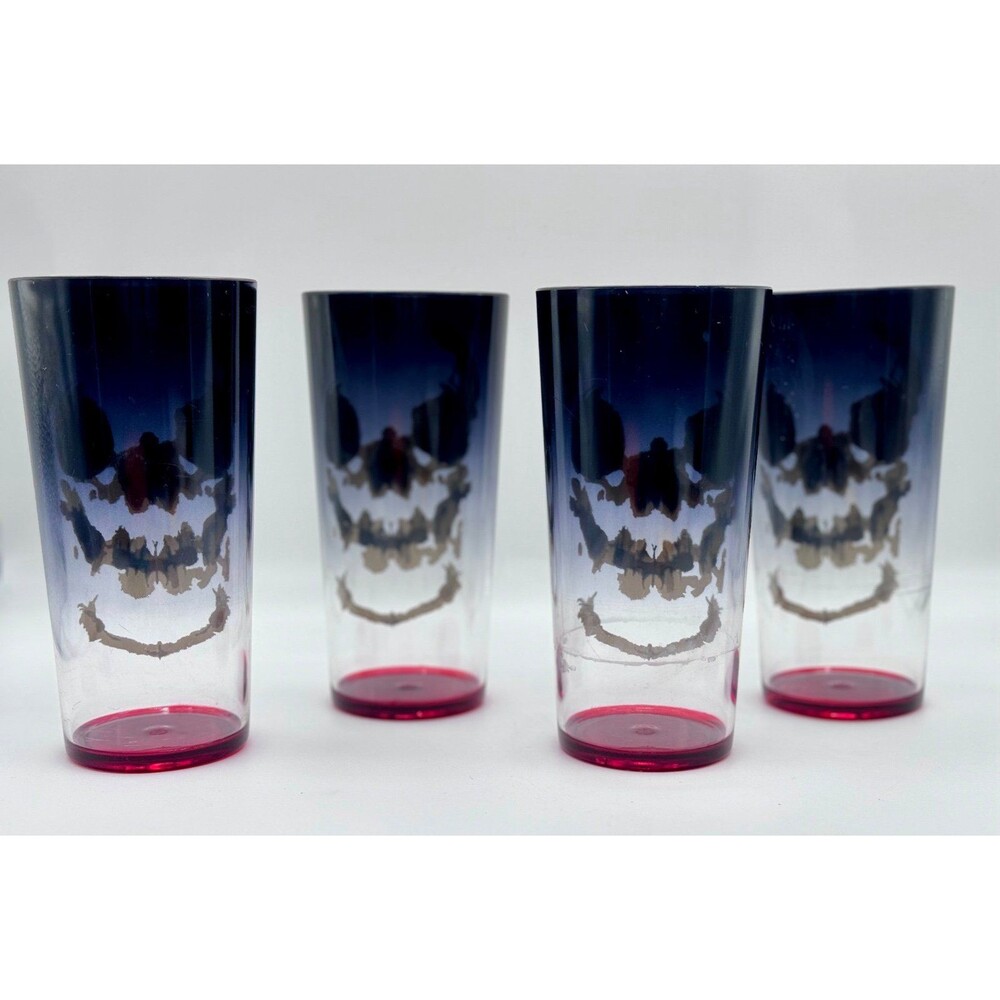 Halloween Skeleton Plastic Glasses Set of 4 20oz